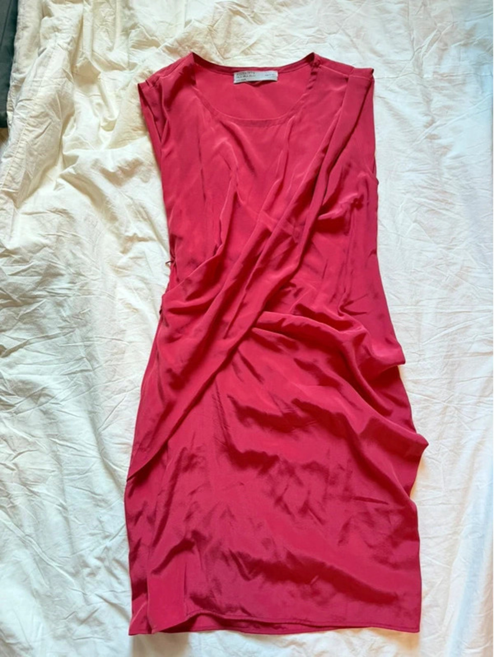 AllSaints Ayla Red 100% Silk Dress Old Money Cocktail Oxblood Sleeveless